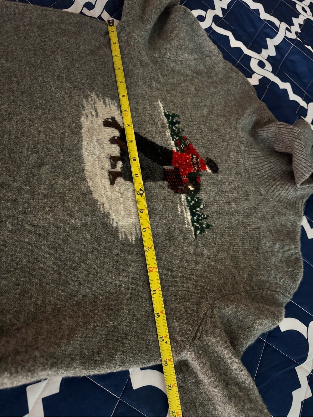 LAUREN RALPH LAUREN Holiday Ice Skaters Turtleneck Sweater - Lambswool - Large - Picture 15 of 16